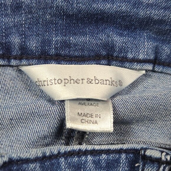 Christopher & Banks Boho‎ Trim Cropped Jeans Sz 8 Festival Raw Hem Denim - Picture 4 of 12
